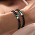 Agate noire | Argent sterling 925 | Bracelet en pierre précieuse et champignon en verre Firefly